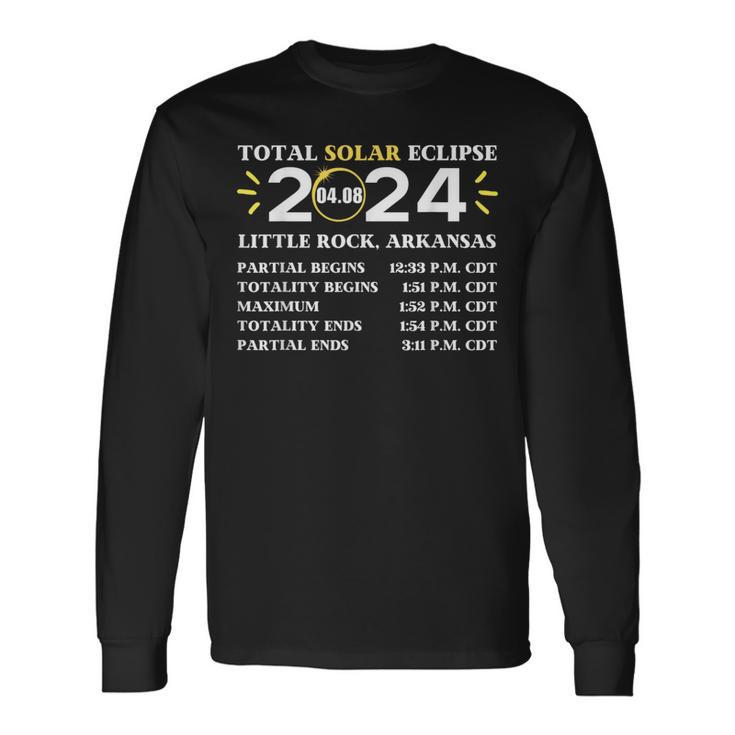 2024 Total Solar Eclipse April 8 Path Of Eclipse Arkansas Long Sleeve T-Shirt Gifts ideas