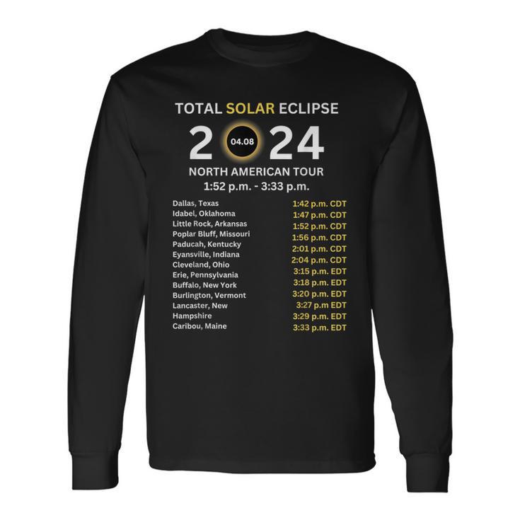 2024 Total Solar Eclipse April 8 Path Of The Eclipse Group Long Sleeve T-Shirt