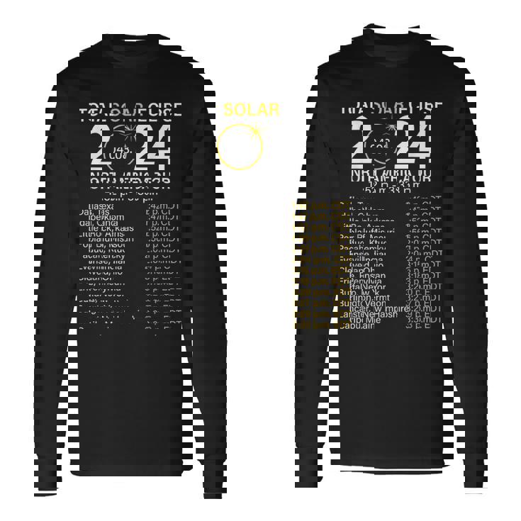 2024 Total Solar Eclipse April 8 Path The Eclipse Women Long Sleeve T-Shirt