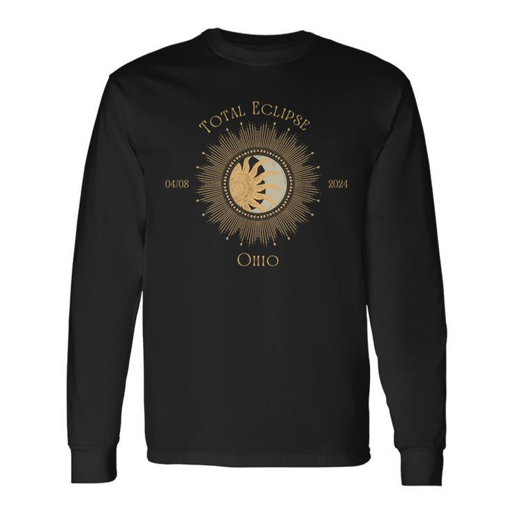 2024 Total Solar Eclipse State Ohio April 8 2024 Long Sleeve T-Shirt