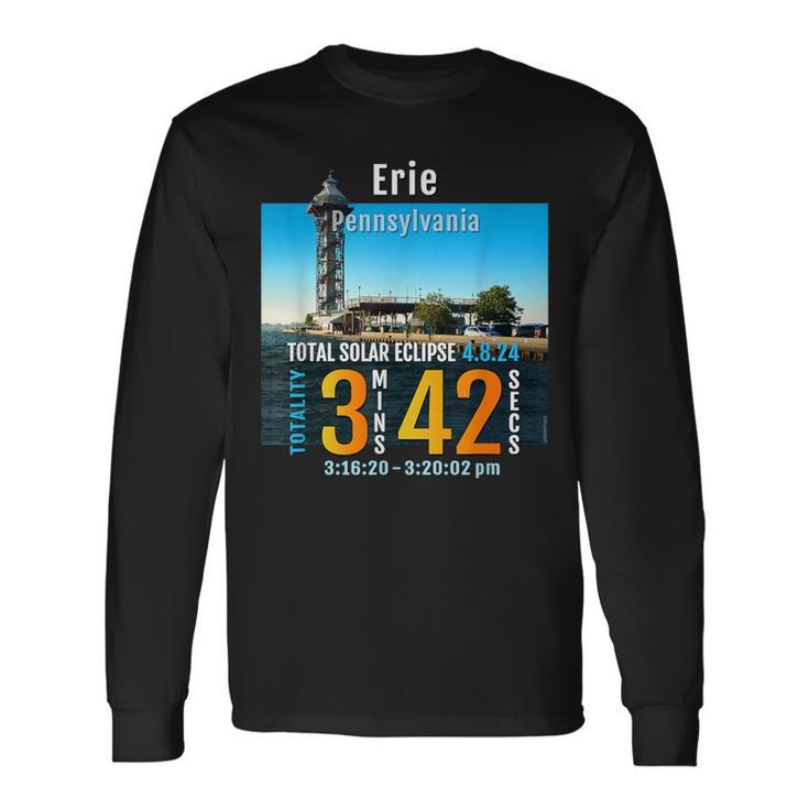 2024 Total Solar Eclipse Totality In Erie Pennsylvania 25 Long Sleeve T-Shirt