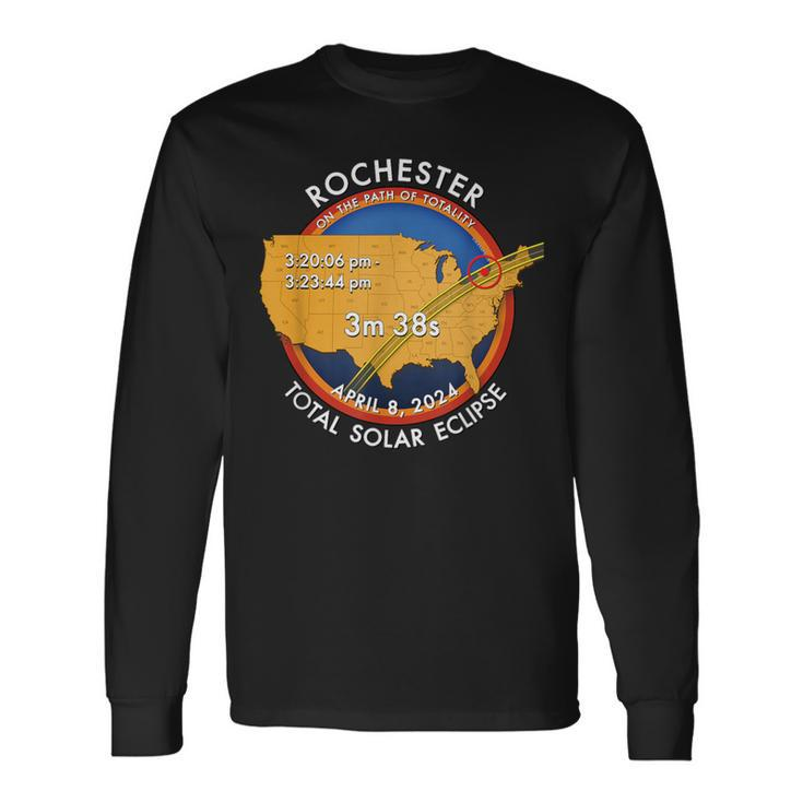 2024 Total Solar Eclipse Totality Rochester New York 27 Long Sleeve T-Shirt