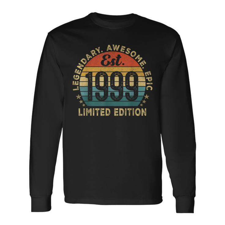 25 Year Old Vintage Est 1999 Limited Edition 25Th Birthday Long Sleeve T-Shirt