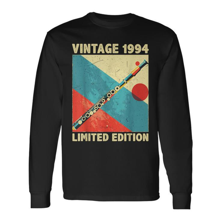 30 Years Old Vintage 1994 Flute Lover 30Th Birthday Long Sleeve T-Shirt
