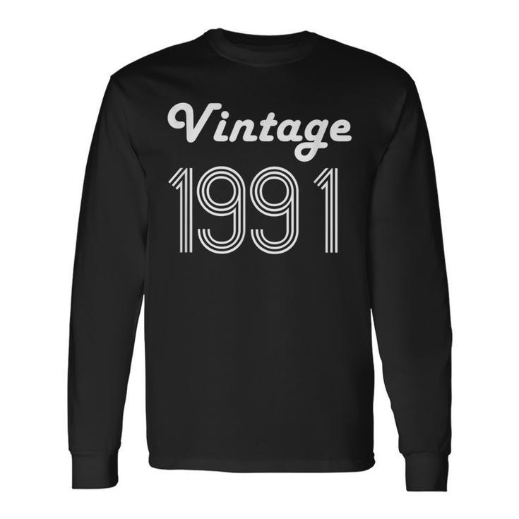 30Th Birthday For Age 30 Year Old Vintage 1991 Son Long Sleeve T-Shirt