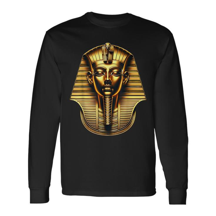 3Dking Pharaoh Tutankhamun King Tut Pharaoh Ancient Egyptian Long Sleeve T-Shirt