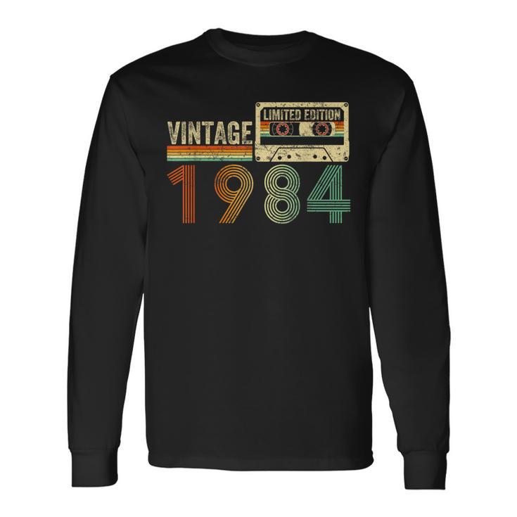 40 Year Old Vintage 1984 40Th Birthday Cassette Tape Long Sleeve T-Shirt