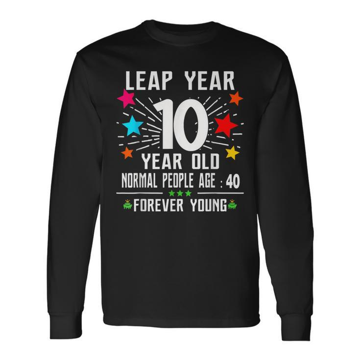 40 Years Old Birthday Leap Year 10 Year Old 40Th Bday Long Sleeve T-Shirt