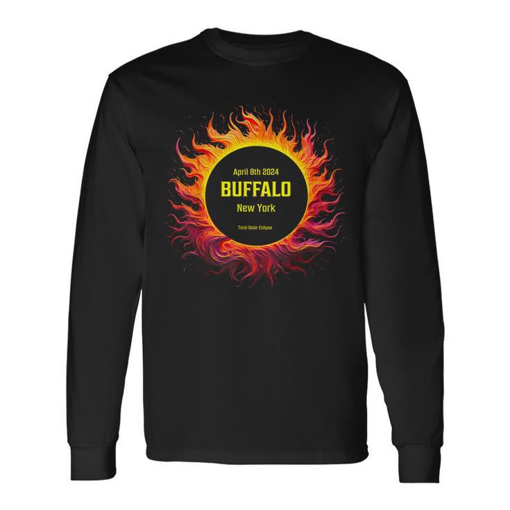 40824 Total Solar Eclipse 2024 Buffalo York Long Sleeve T-Shirt