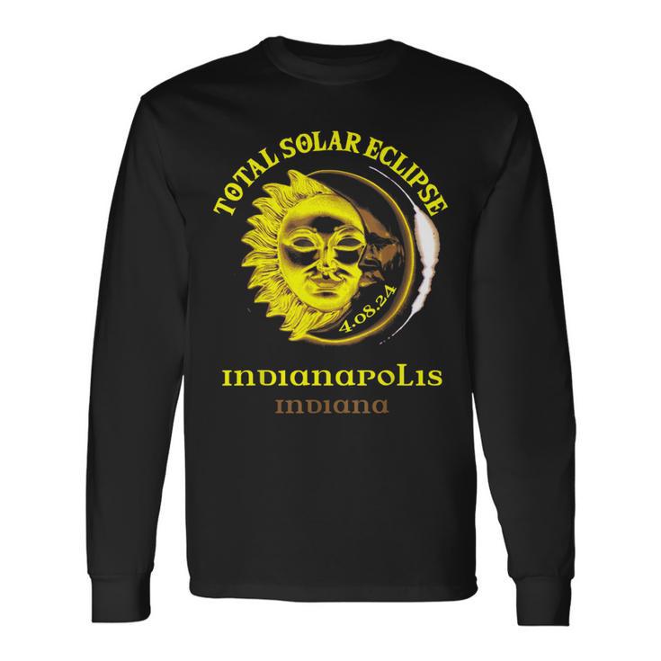 40824 Total Solar Eclipse 2024 Indianapolis Indiana Long Sleeve T-Shirt