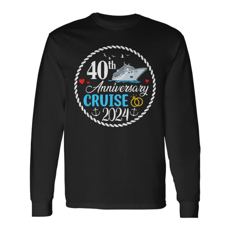 40Th Anniversary Cruise 2024 Matching Couples Wedding Long Sleeve T-Shirt