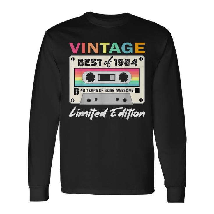 40Th Birthday Retro Cassette Best Of 1984 Long Sleeve T-Shirt