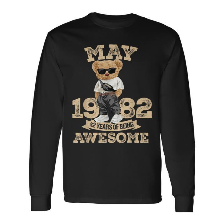 42 Years Of Being Awesome May 1982 Cool 42Nd Birthday Long Sleeve T-Shirt