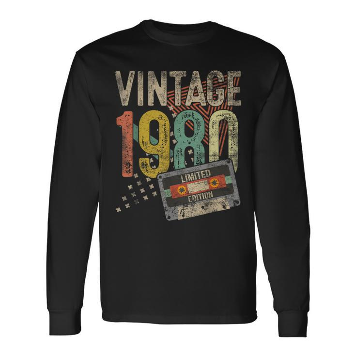 44 Year Old Vintage 1980 Decoration 44Th Birthday Long Sleeve T-Shirt