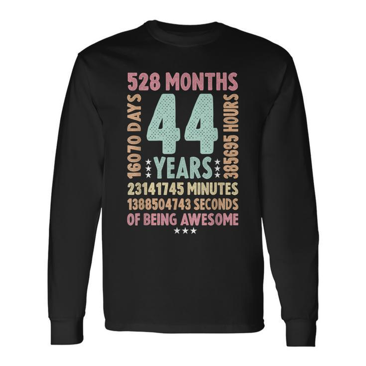44Th Birthday 44 Years Old Vintage Retro 44 Yr Old Long Sleeve T-Shirt