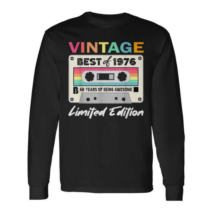 48Th Birthday Retro Cassette Best Of 1976 Long Sleeve T-Shirt