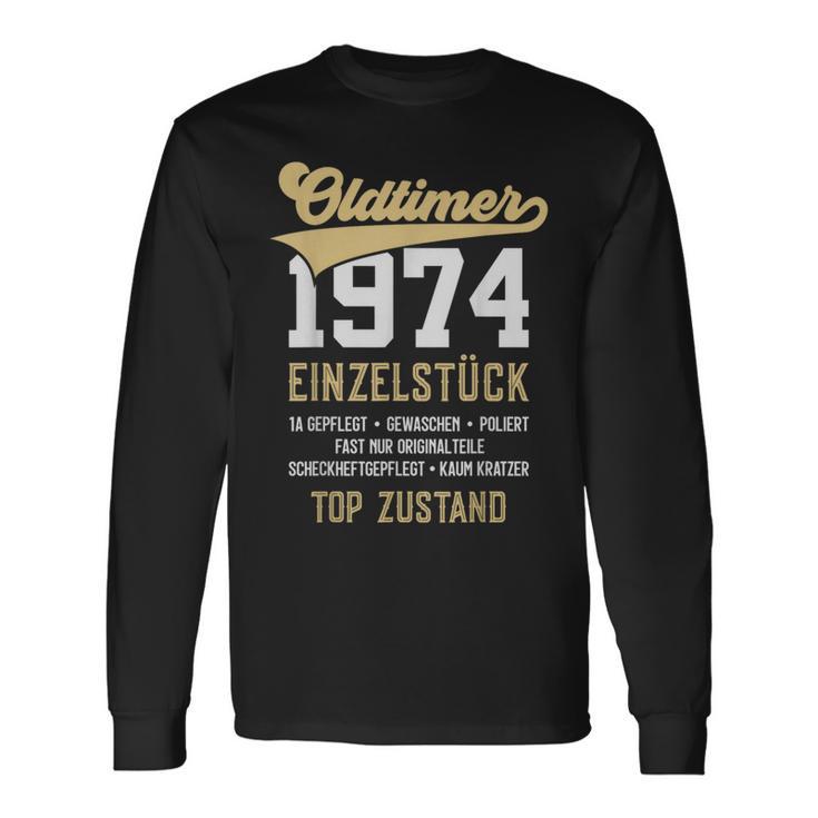 49 Jahre Oldtimer 1974 Vintage 49Th Birthday Black Langarmshirts Geschenkideen