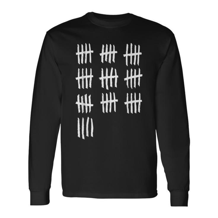 49Th Birthday Outfit 49 Years Old Tally Marks Anniversary Long Sleeve T-Shirt