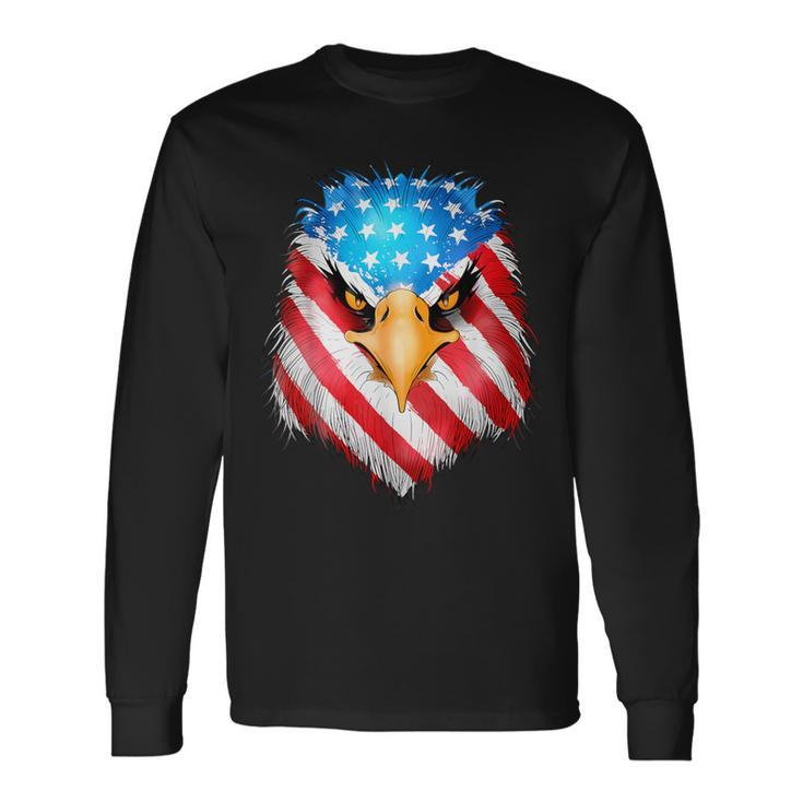 4Th Of July Patriotic Eagle Usa American Flag Boys Long Sleeve T-Shirt