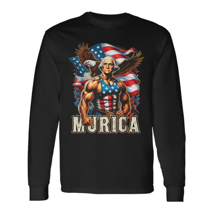 4Th Of July Patriotic George Washington July 4Th Usa Long Sleeve T-Shirt Gifts ideas