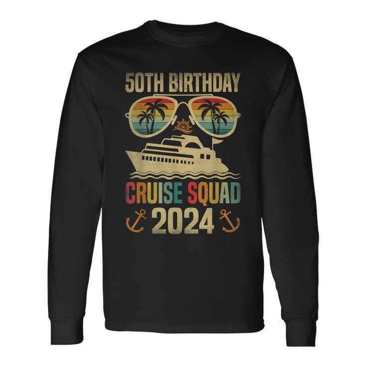 50Th Birthday Cruise Squad 2024 Matching Family Vacation Long Sleeve T-Shirt
