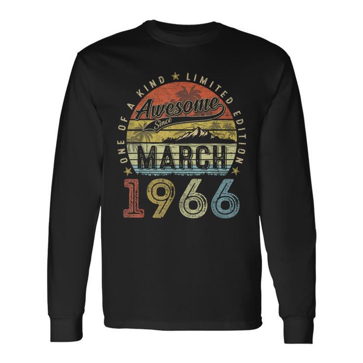 58 Year Old Vintage March 1966 58Th Birthday Women Long Sleeve T-Shirt