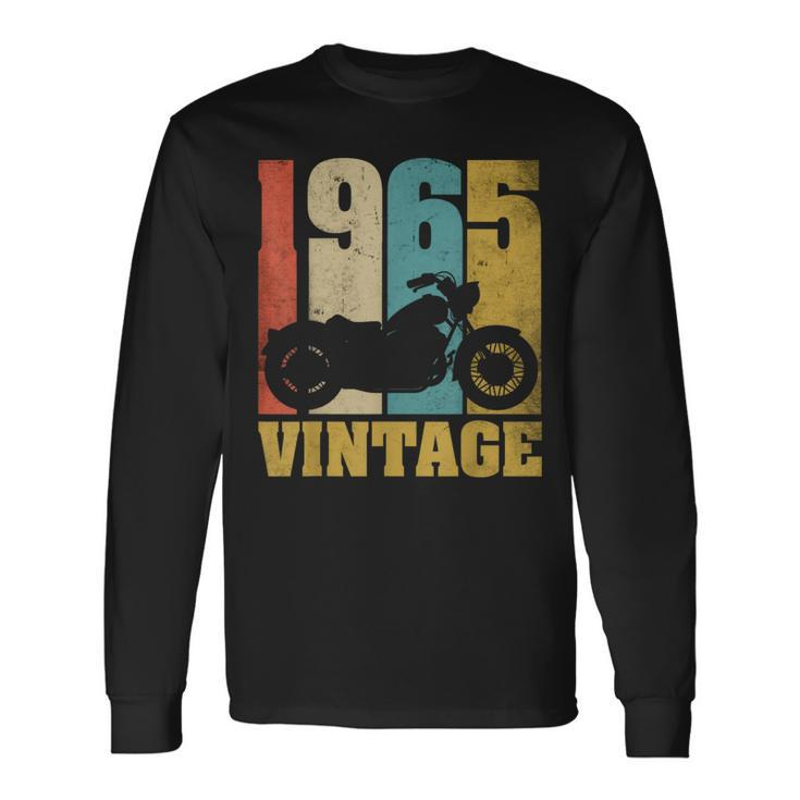 59Th Birthday Biker Dad Grandpa 59 Years Vintage 1965 Long Sleeve T-Shirt
