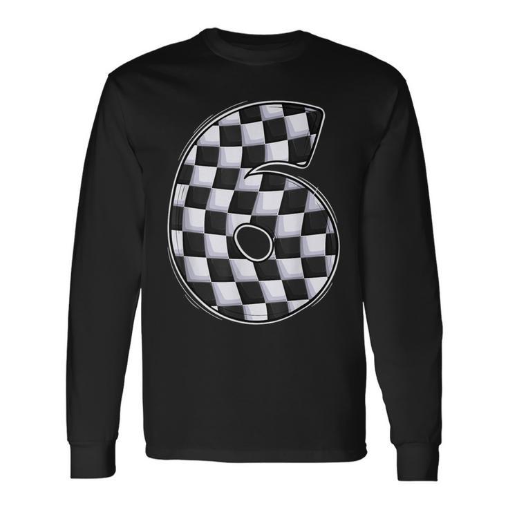 6 Year Old Pit Crew Boy Car Racing 6Th Birthday Race Car Long Sleeve T-Shirt