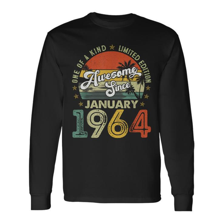 60 Years Old Vintage January 1964 60Th Birthday Women Long Sleeve T-Shirt
