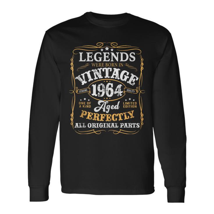 60Th Birthday For Legends Born 1964 60 Yrs Old Vintage Long Sleeve T-Shirt