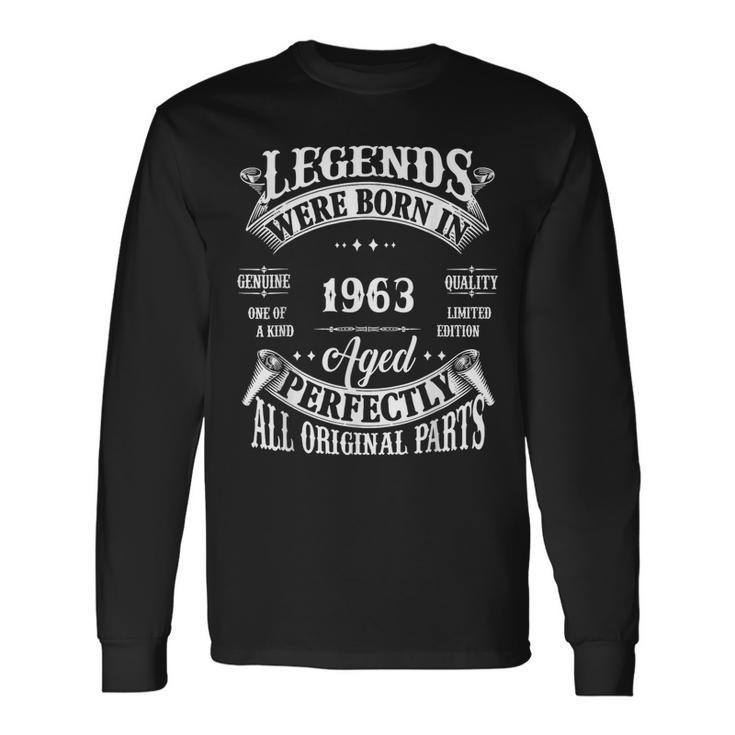 60Th Birthday Vintage Born In 1963 60 Years Old B-Day Long Sleeve T-Shirt
