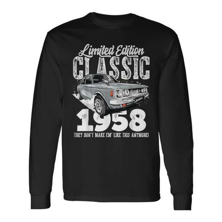 65Th Birthday Vintage Classic Car 1958 B-Day 65 Year Old Long Sleeve T-Shirt