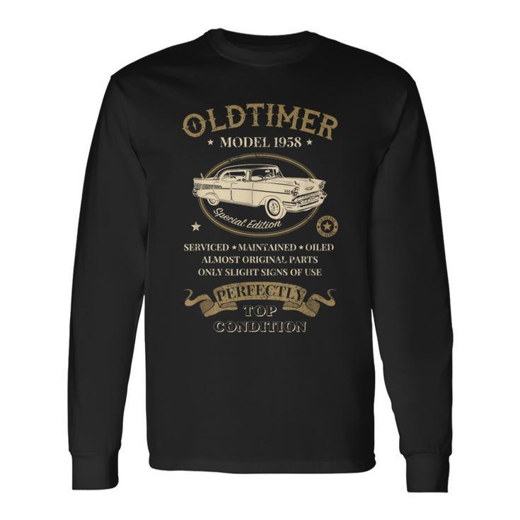 66Th Birthday Vintage Oldtimer Model 1958 Long Sleeve T-Shirt Gifts ideas