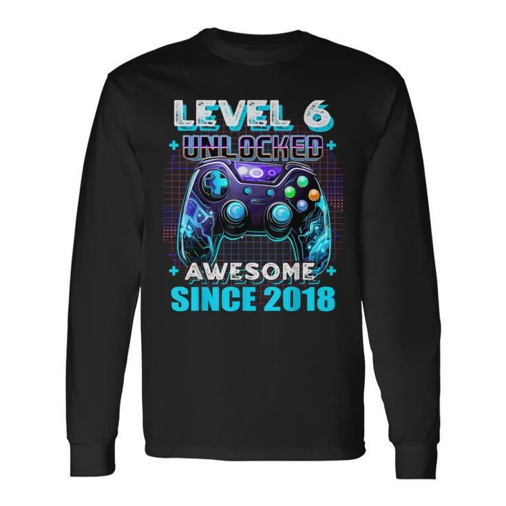 6Th Birthday Gamer 6 Year Old Bday Boy Six Son Long Sleeve T-Shirt