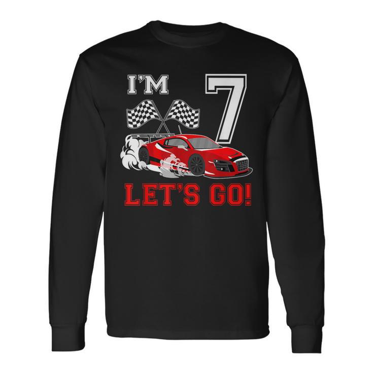 7 Year Old Race Car 7Th Birthday Racecar Racing Boy Long Sleeve T-Shirt