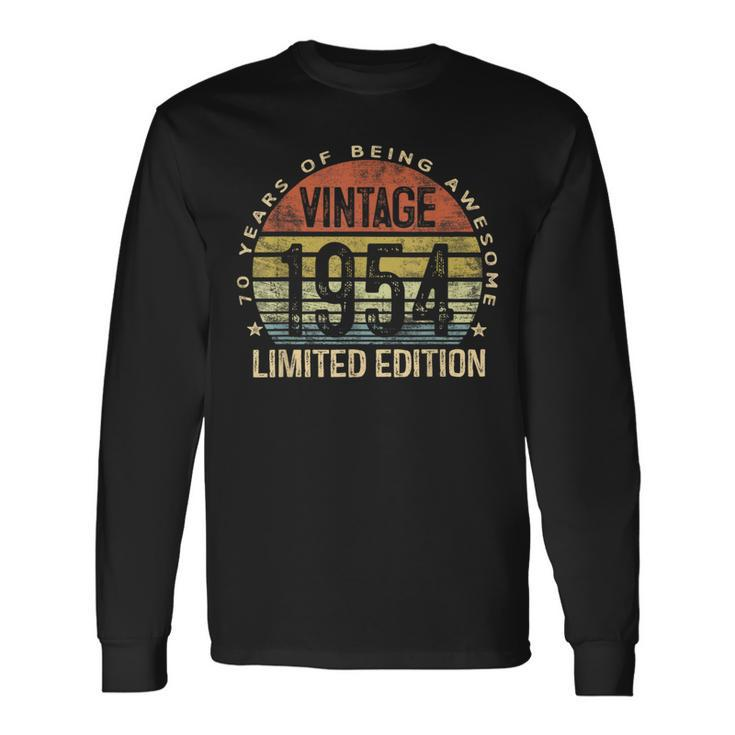 70 Year Old Vintage 1954 Limited Edition 70Th Birthday Long Sleeve T-Shirt