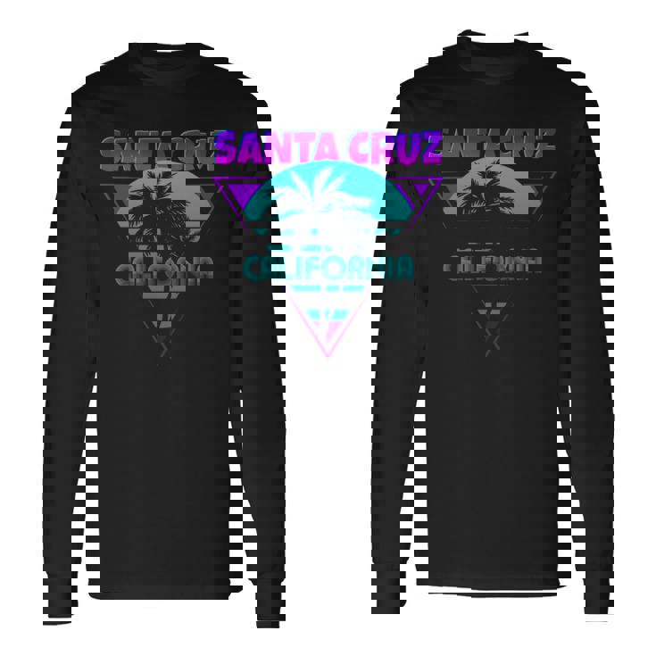 70S 80S En La Ciudad De California Santa Cruz Surfing Camiseta de manga larga