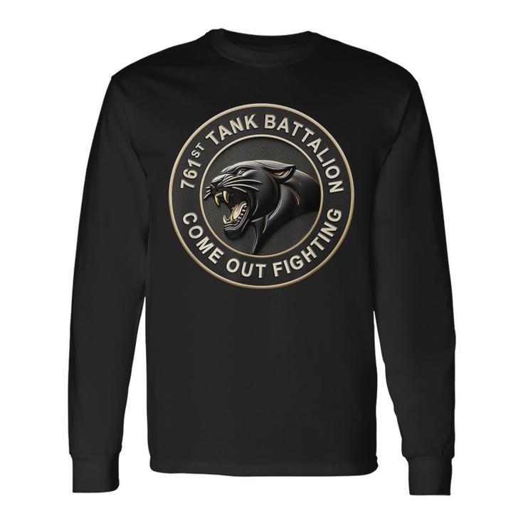 761St Tank Battalion Black Panthers Ww2 Emblem Remix Long Sleeve T-Shirt