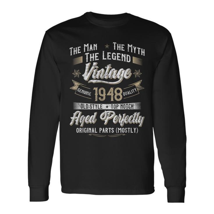 76Th Birthday Vintage 1948 76 Years Old 1948 Long Sleeve T-Shirt