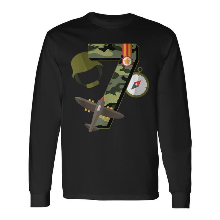 7Th Birthday Camouflage Hero Army Soldier Long Sleeve T-Shirt