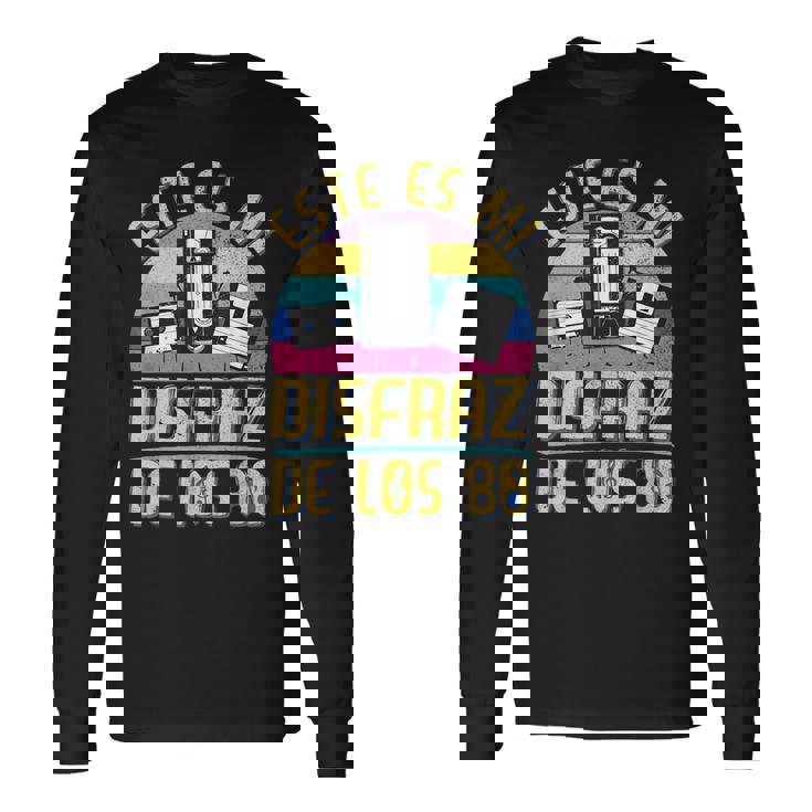 80S Outfit & 80S Costume Hombre Niño Disfraz Años 80 Party Camiseta de manga larga