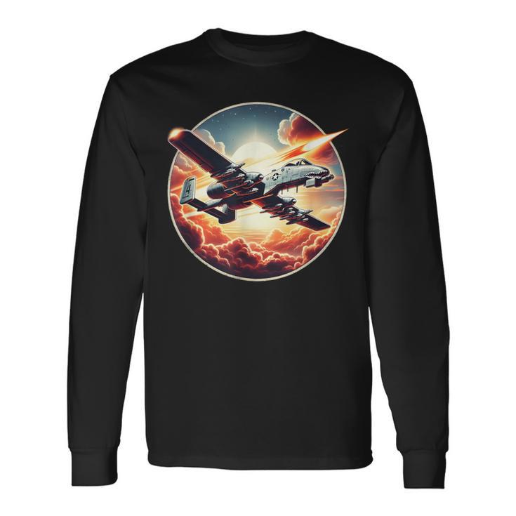 A-10 Thunderbolt Ii Warthog Fighter Jet Long Sleeve T-Shirt