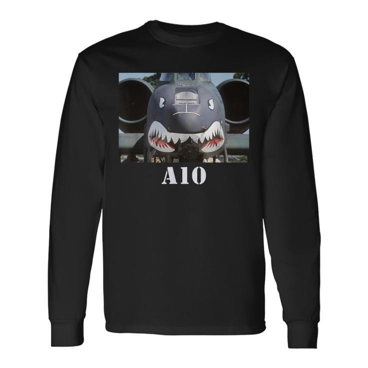 A10 Warthog Airplane Military Aviation Long Sleeve T-Shirt