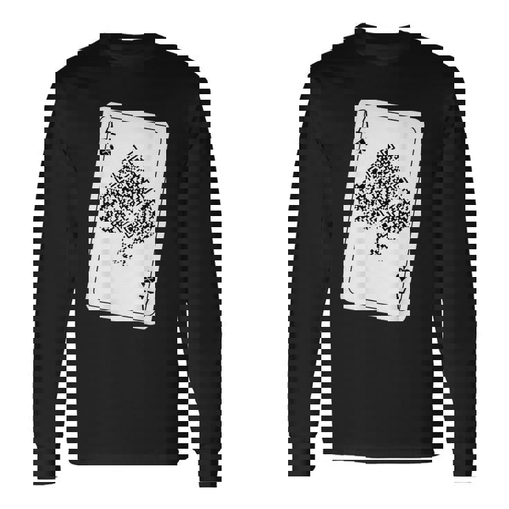 Ace Of Spades Rick Roll Back Printed Long Sleeve T-Shirt