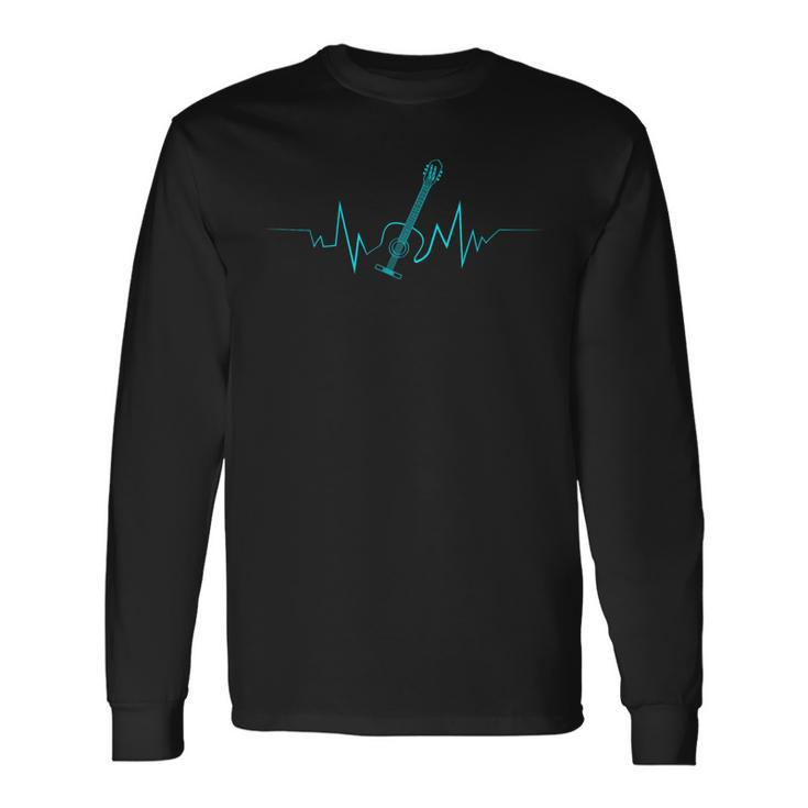 Acoustic Guitar Heartbeat Cool For Guitarists Long Sleeve T-Shirt