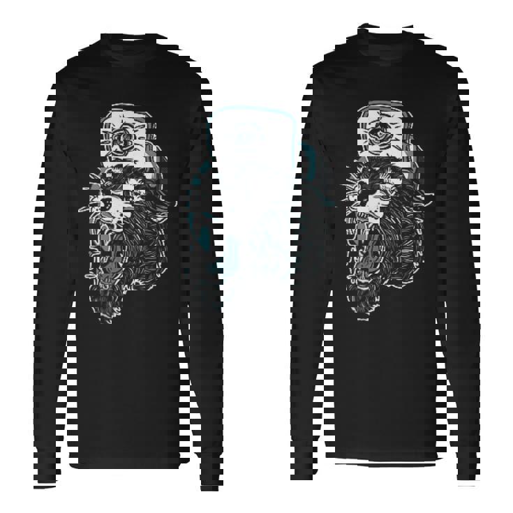 Adicto A La Tinta Flash Para Tatuajes Tradicionales Estadounidenses Edgy Panther Camiseta de manga larga
