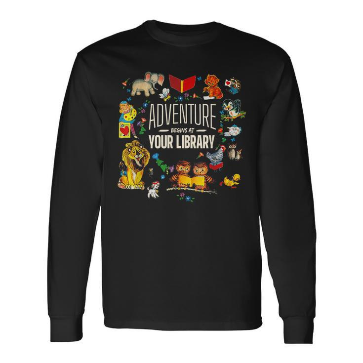 Adventure Begins At Your Library Summer Reading 2024 Animals Long Sleeve T-Shirt
