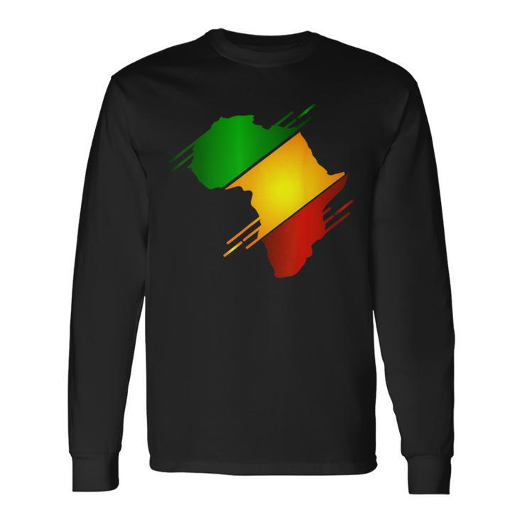 Africa Map Black History Month Blm Melanin Pride Pan African Long Sleeve T-Shirt