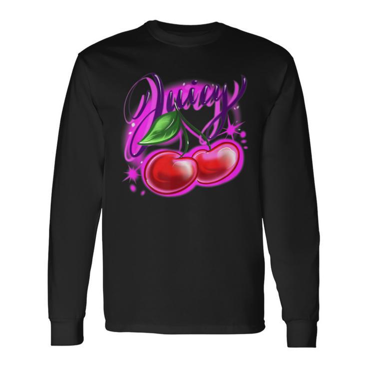 Airbrush Y2k Vintage 2000S Retro Nerd Aesthetic Long Sleeve T 