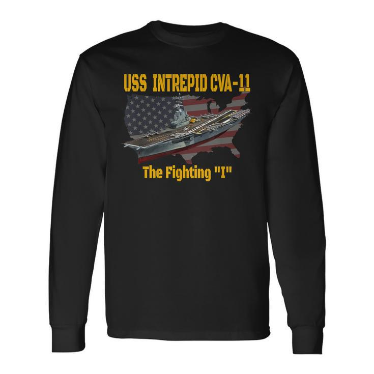Aircraft Carrier Uss Intrepid Cva-11 Veterans Day Father Day Long Sleeve T-Shirt Gifts ideas